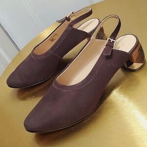 Clarks Grace Amelia Red/ Wine Colour Women's Slingback Mules Size 8M Leather. 🌴